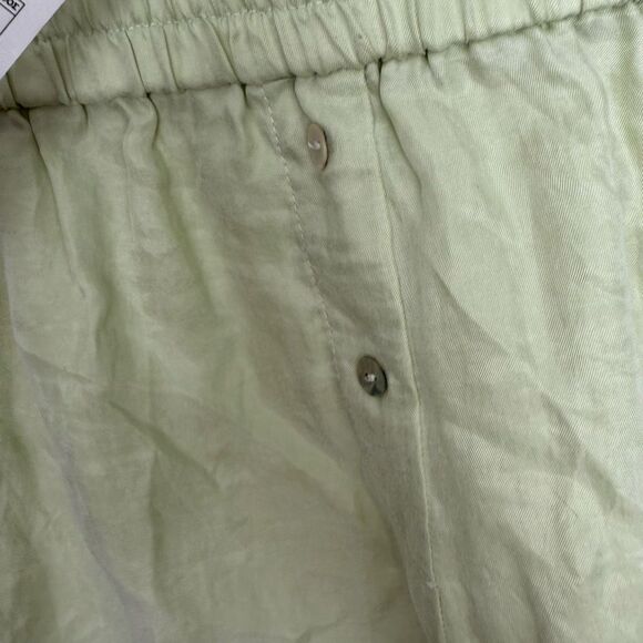 Zara Women’s Medium Green Tencel Shorts New - Picture 3 of 6